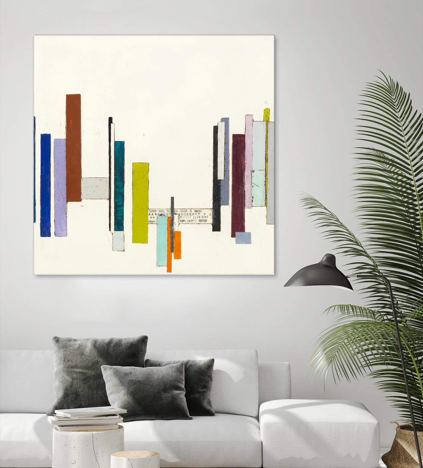 Love You To The Moon by Laura Van Horne on GIANT ART - whites & creams geometric shapes