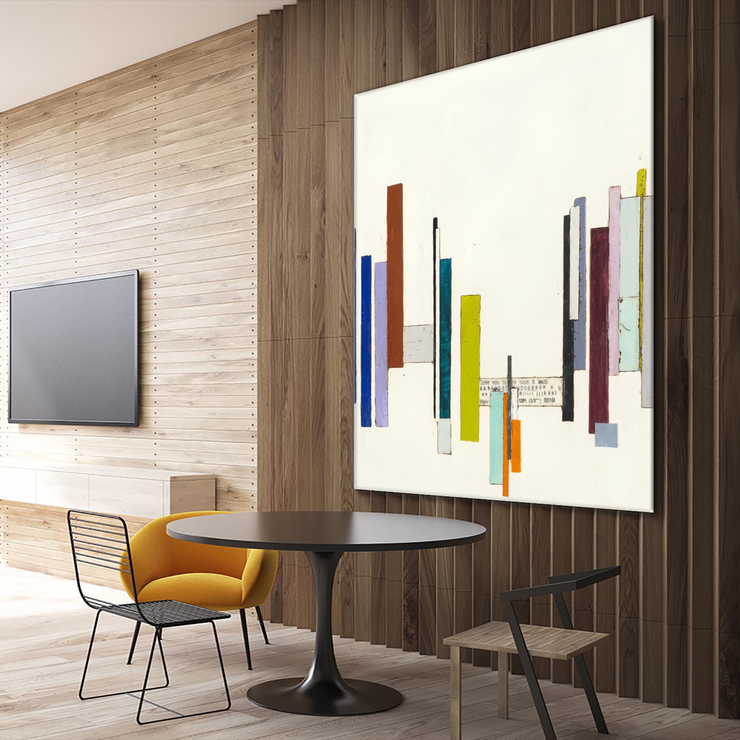 Love You To The Moon by Laura Van Horne on GIANT ART - whites & creams geometric shapes