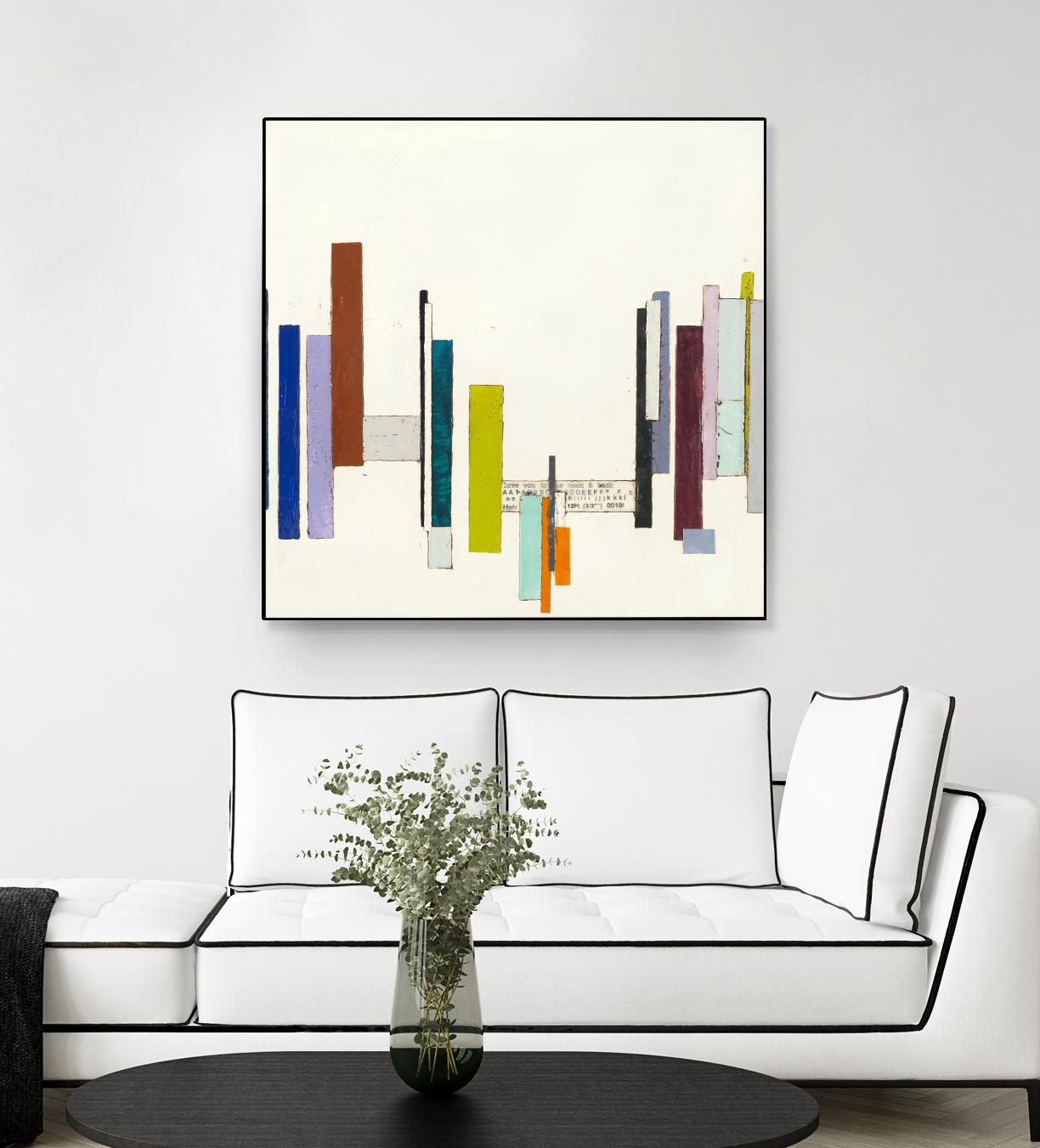 Love You To The Moon by Laura Van Horne on GIANT ART - whites & creams geometric shapes