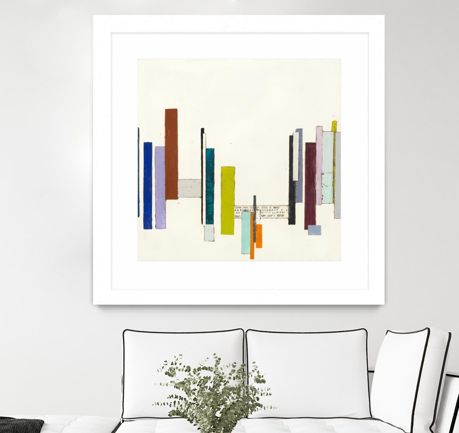 Love You To The Moon by Laura Van Horne on GIANT ART - whites & creams geometric shapes