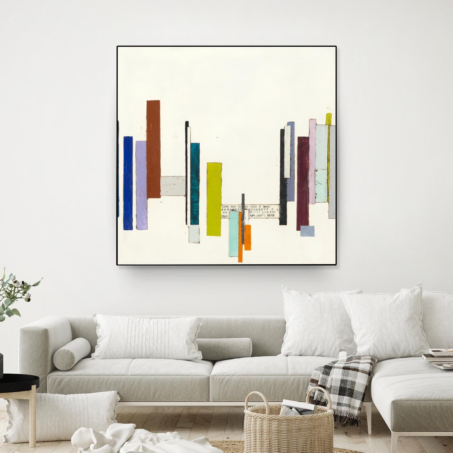 Love You To The Moon by Laura Van Horne on GIANT ART - whites & creams geometric shapes