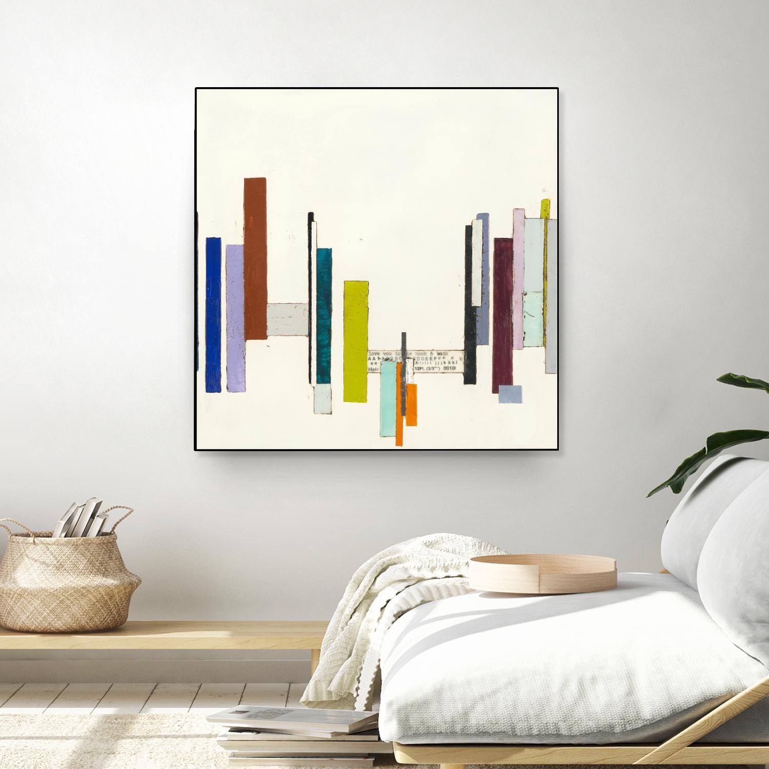 Love You To The Moon by Laura Van Horne on GIANT ART - whites & creams geometric shapes