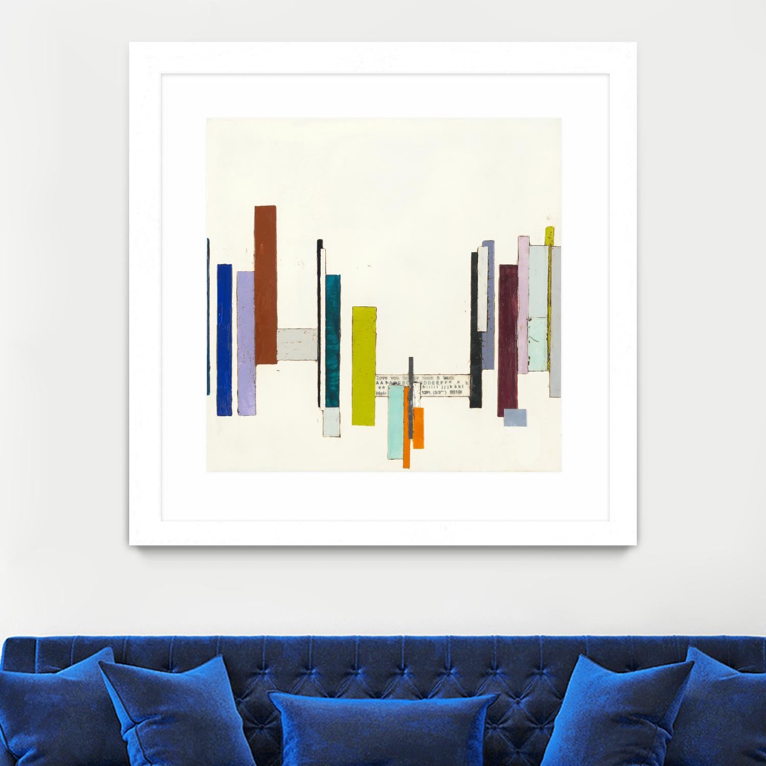 Love You To The Moon by Laura Van Horne on GIANT ART - whites & creams geometric shapes