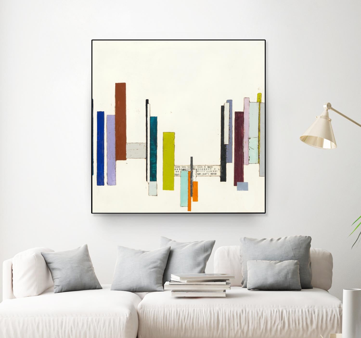 Love You To The Moon by Laura Van Horne on GIANT ART - whites & creams geometric shapes