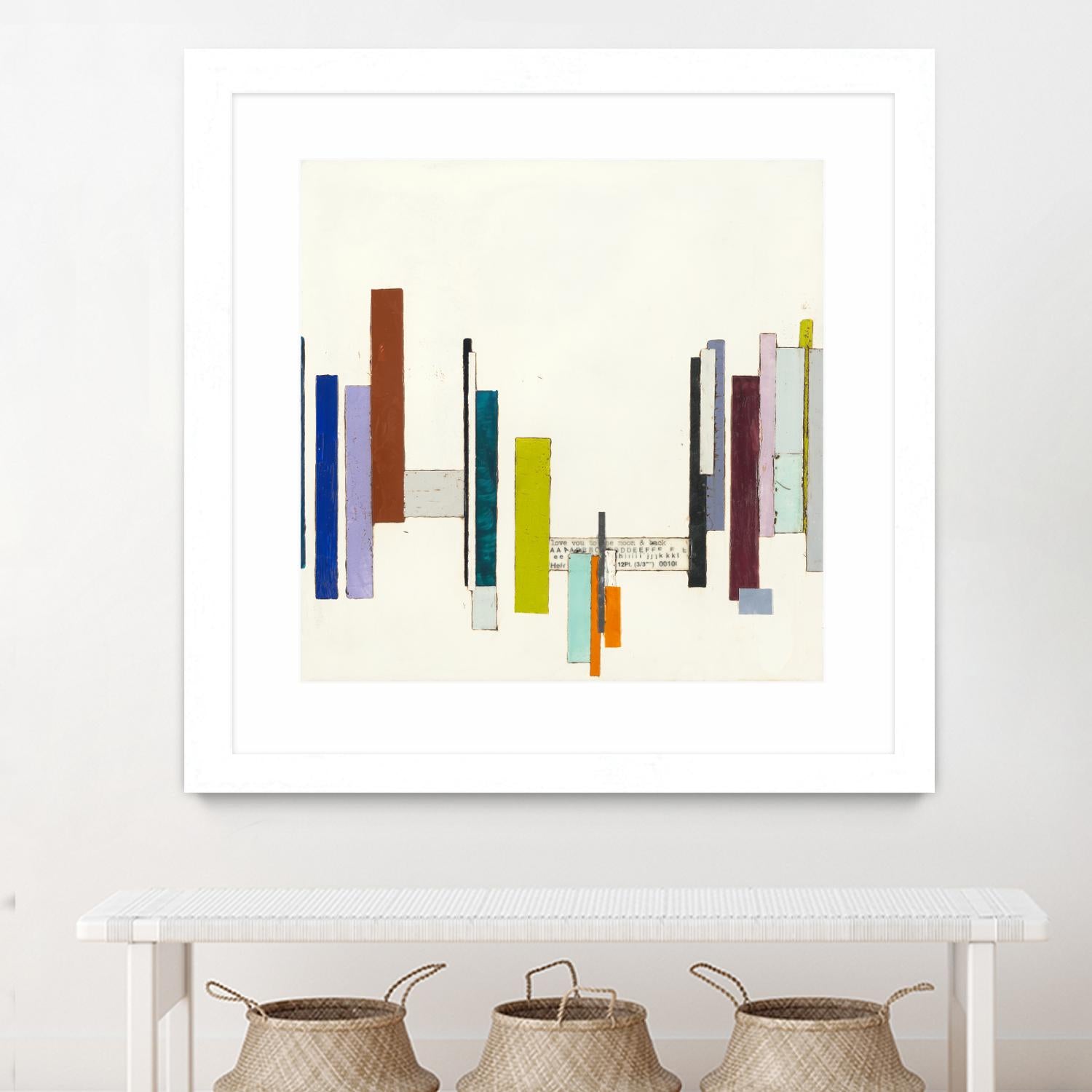 Love You To The Moon by Laura Van Horne on GIANT ART - whites & creams geometric shapes