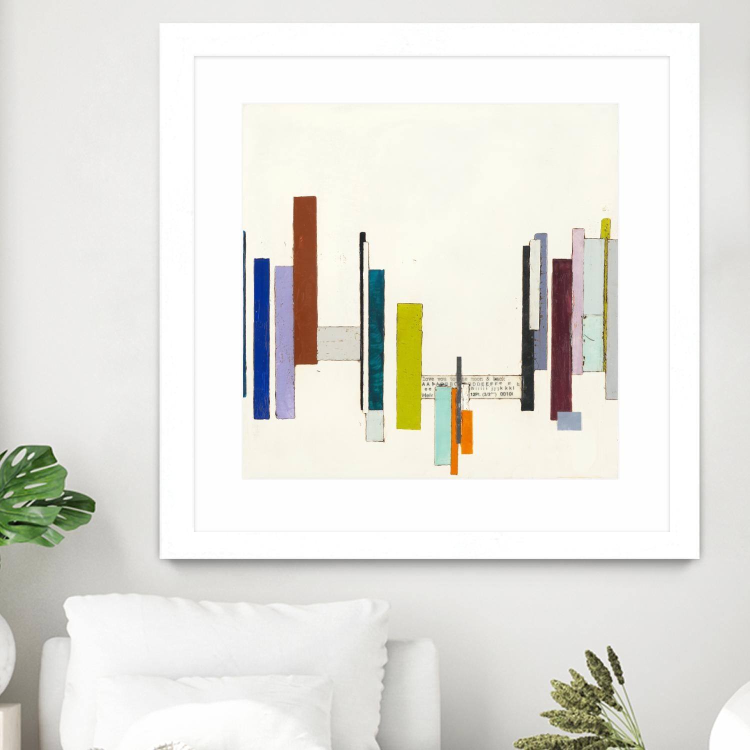 Love You To The Moon by Laura Van Horne on GIANT ART - whites & creams geometric shapes