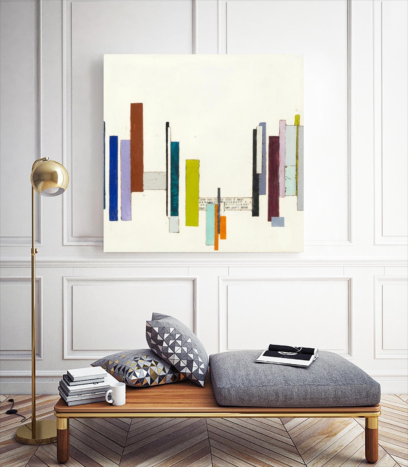 Love You To The Moon by Laura Van Horne on GIANT ART - whites & creams geometric shapes