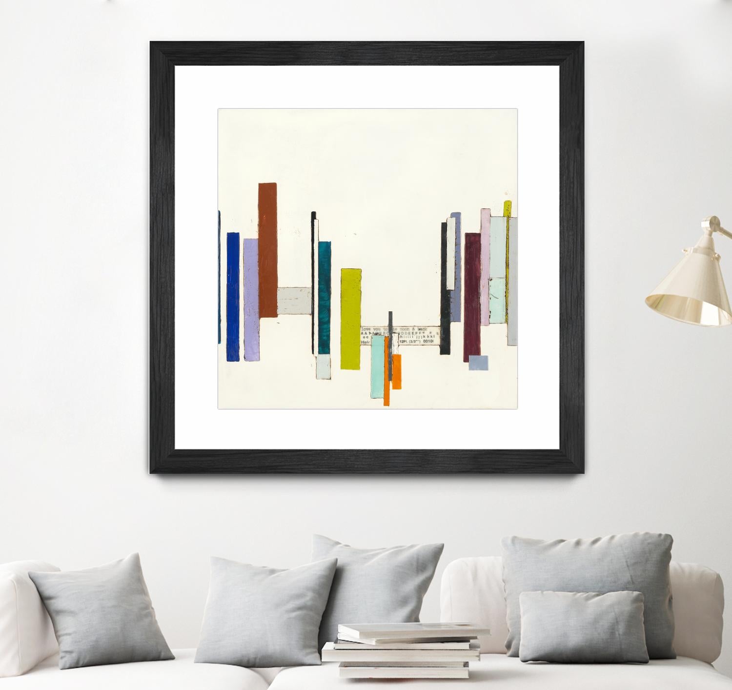 Love You To The Moon by Laura Van Horne on GIANT ART - whites & creams geometric shapes