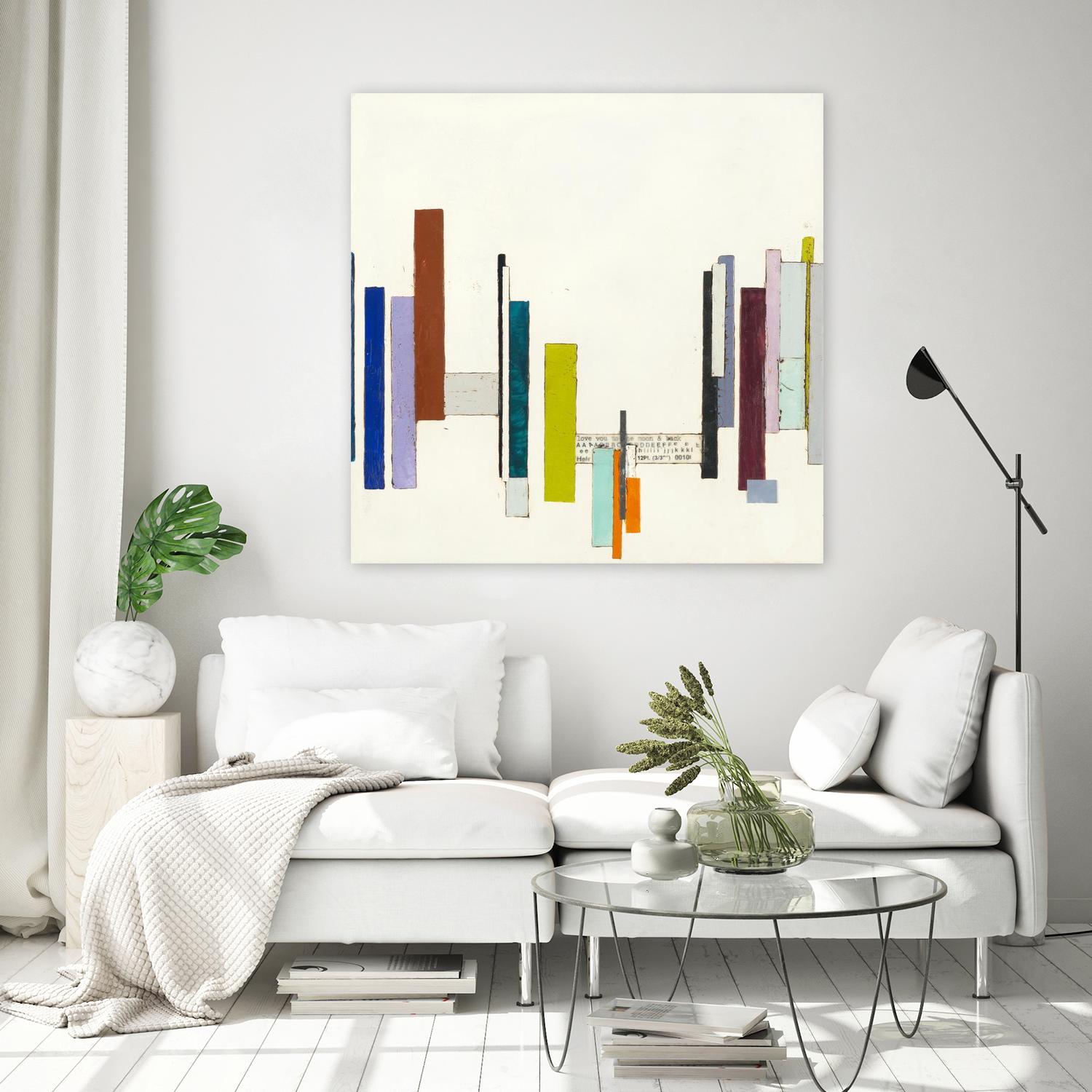 Love You To The Moon by Laura Van Horne on GIANT ART - whites & creams geometric shapes