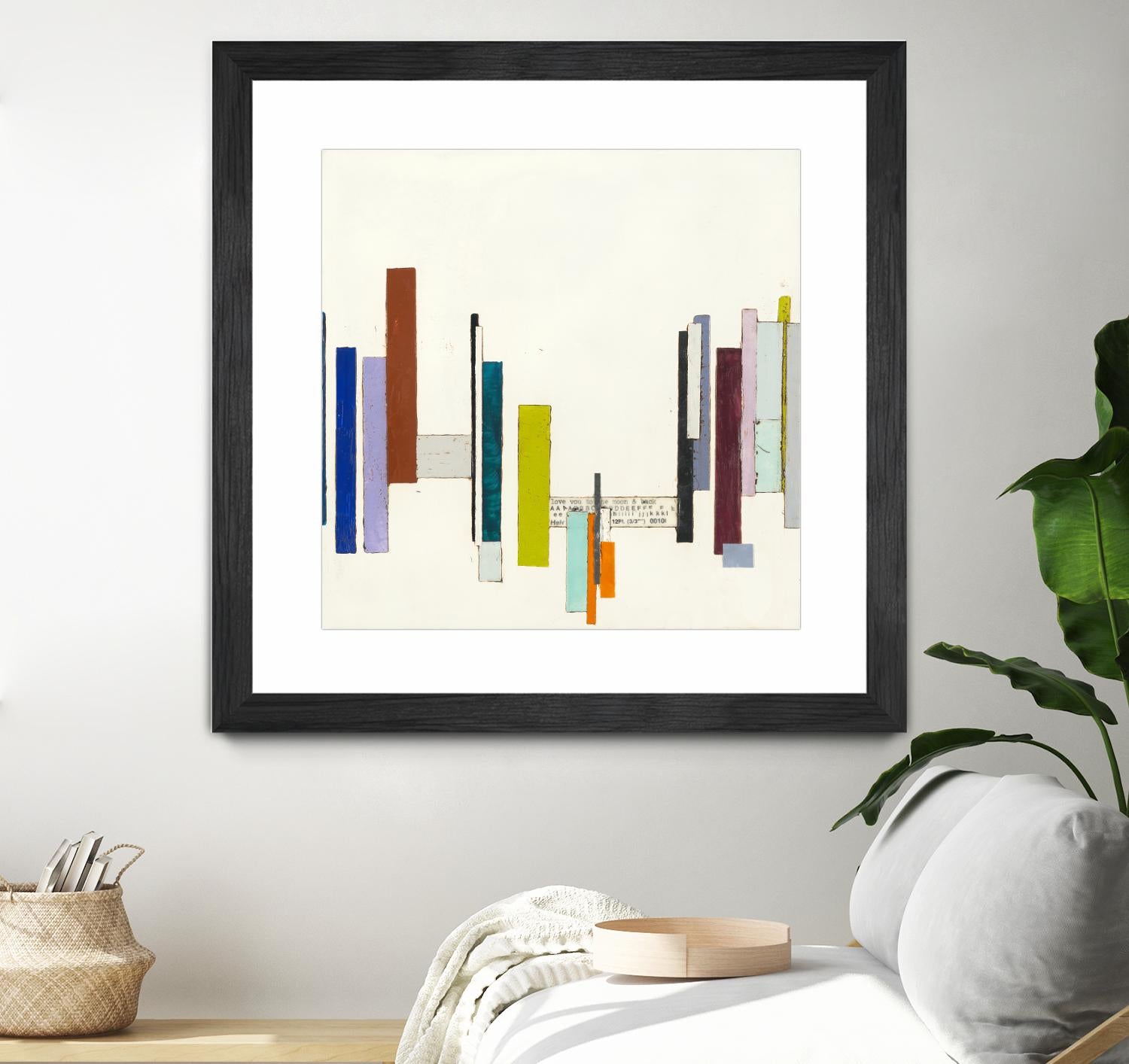 Love You To The Moon by Laura Van Horne on GIANT ART - whites & creams geometric shapes