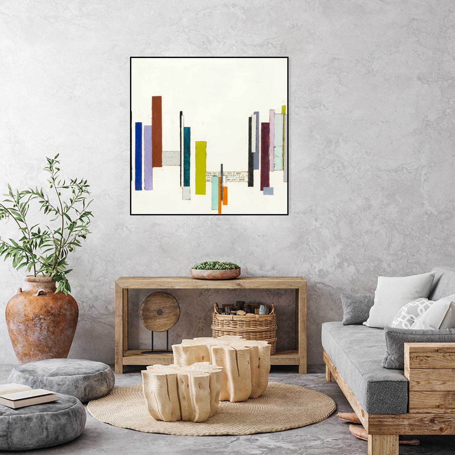 Love You To The Moon by Laura Van Horne on GIANT ART - whites & creams geometric shapes