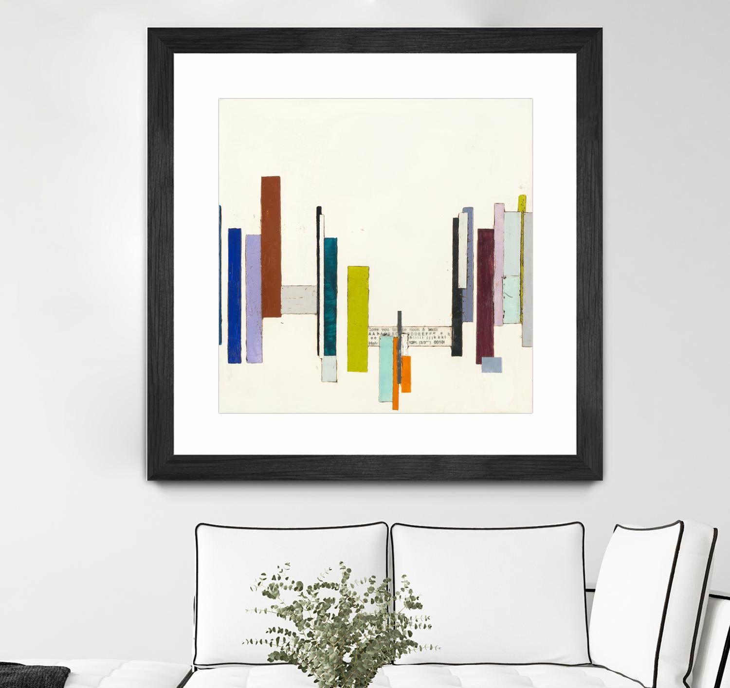 Love You To The Moon by Laura Van Horne on GIANT ART - whites & creams geometric shapes