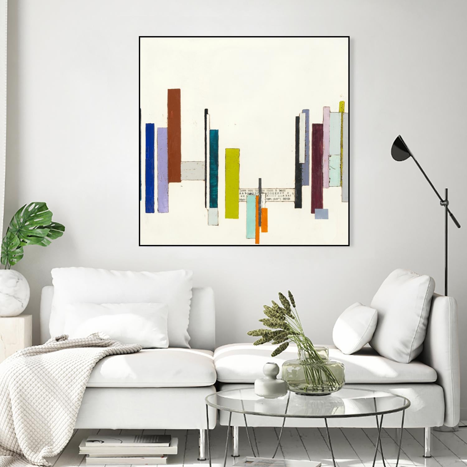 Love You To The Moon by Laura Van Horne on GIANT ART - whites & creams geometric shapes