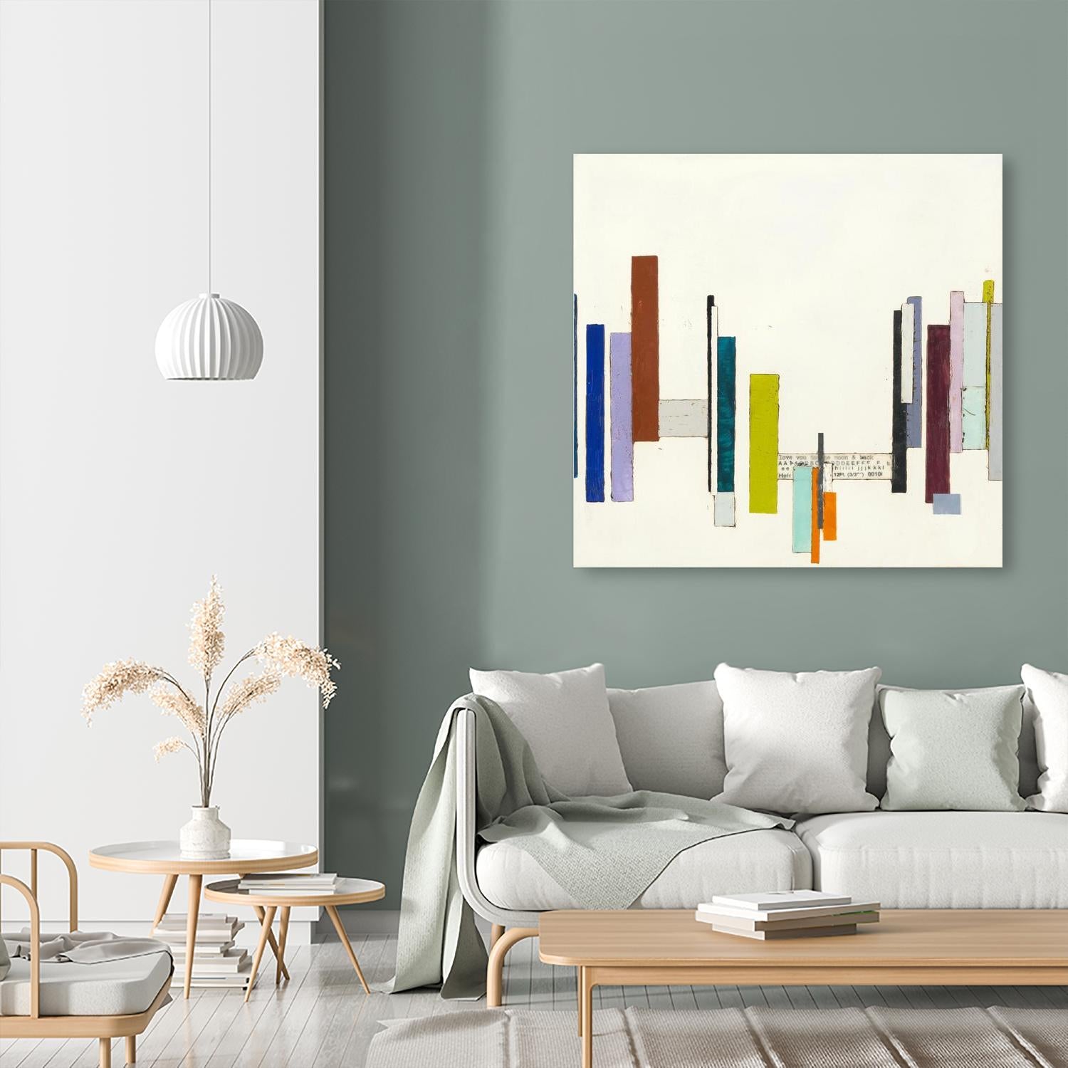 Love You To The Moon by Laura Van Horne on GIANT ART - whites & creams geometric shapes