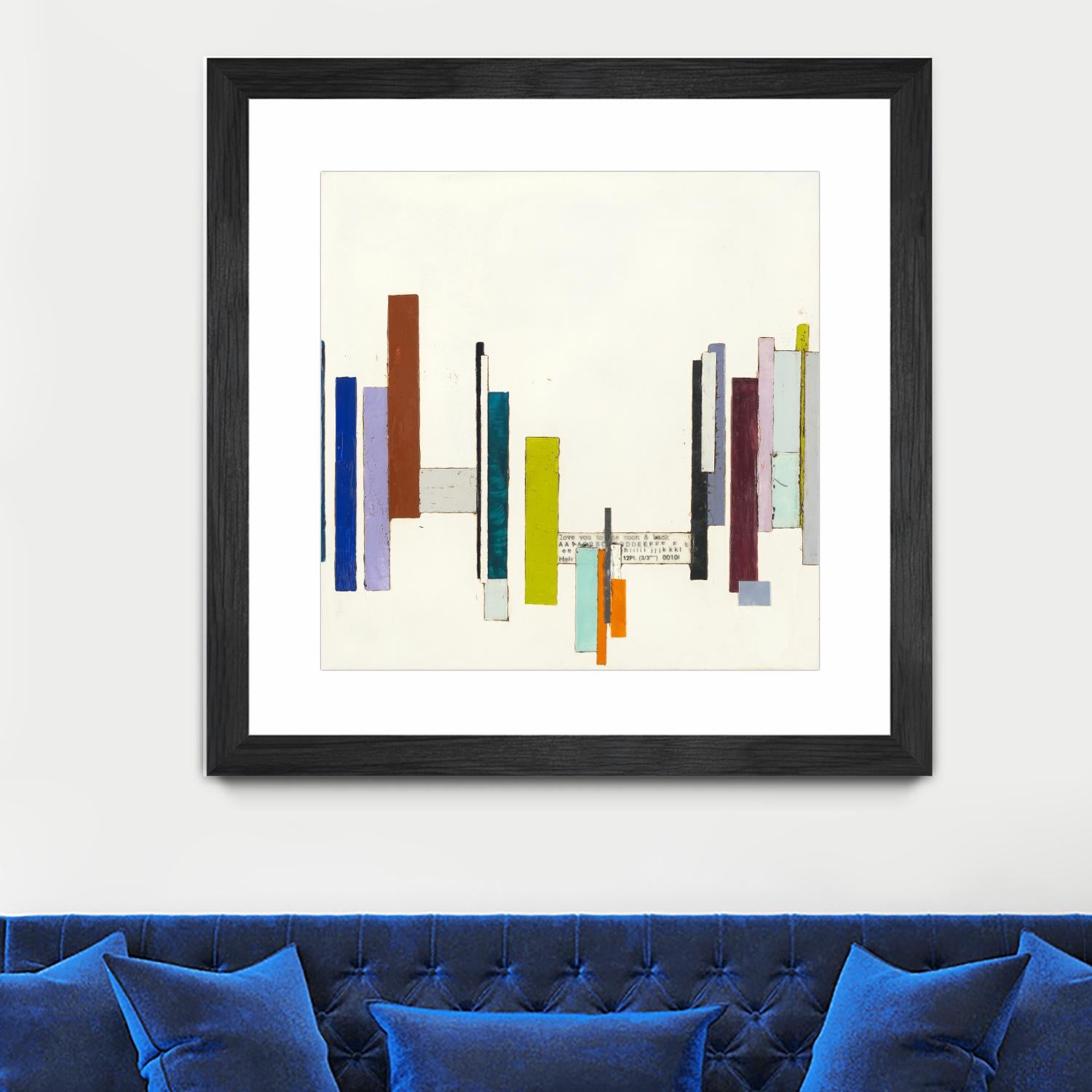 Love You To The Moon by Laura Van Horne on GIANT ART - whites & creams geometric shapes