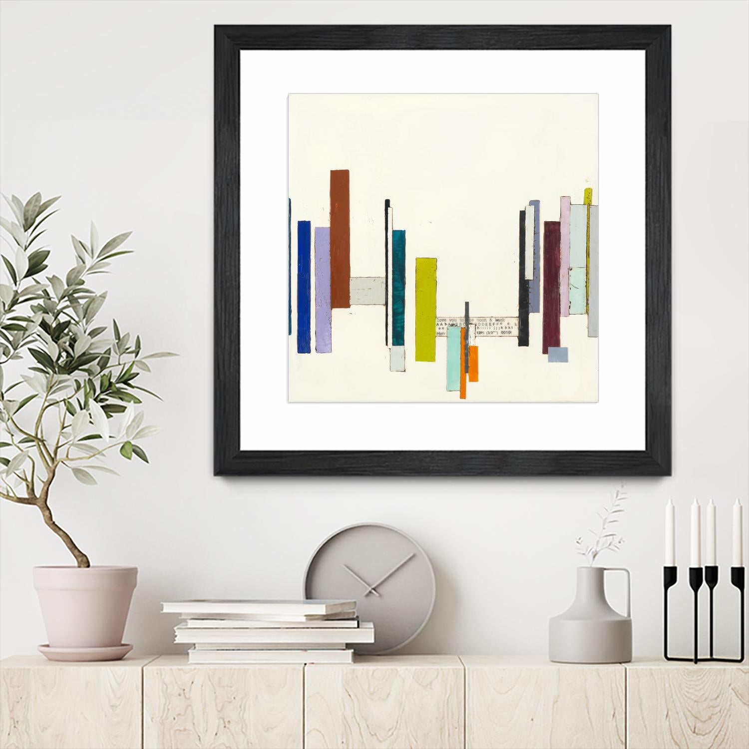 Love You To The Moon by Laura Van Horne on GIANT ART - whites & creams geometric shapes