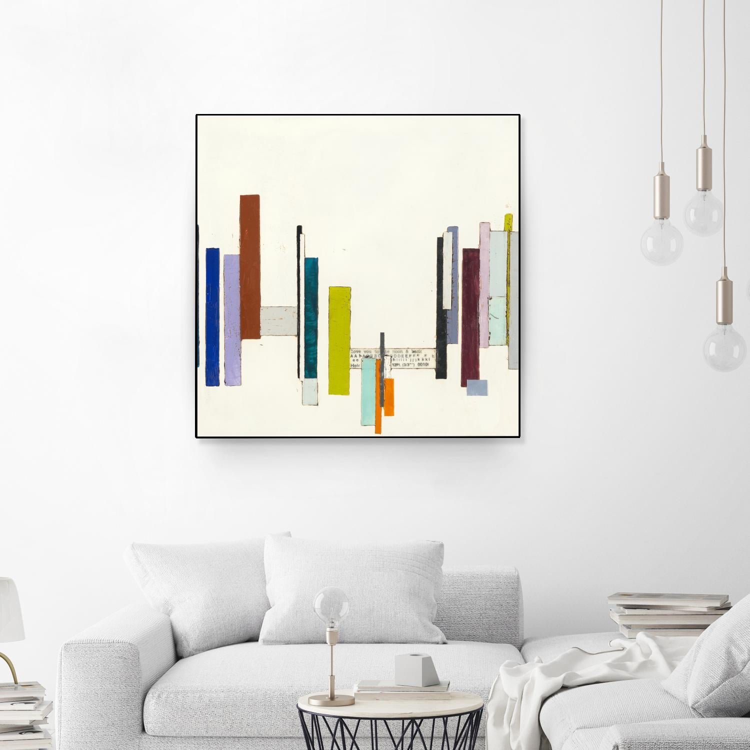 Love You To The Moon by Laura Van Horne on GIANT ART - whites & creams geometric shapes