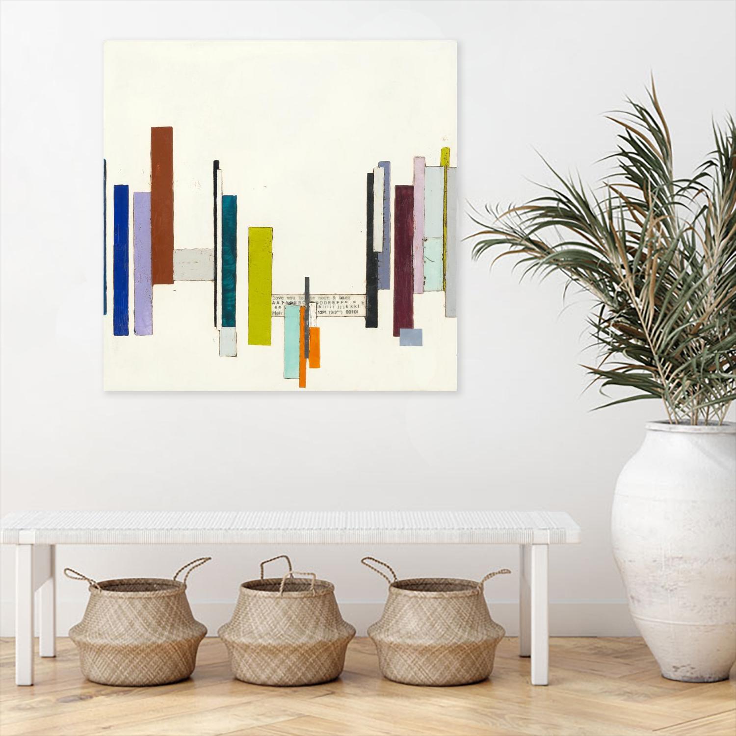 Love You To The Moon by Laura Van Horne on GIANT ART - whites & creams geometric shapes