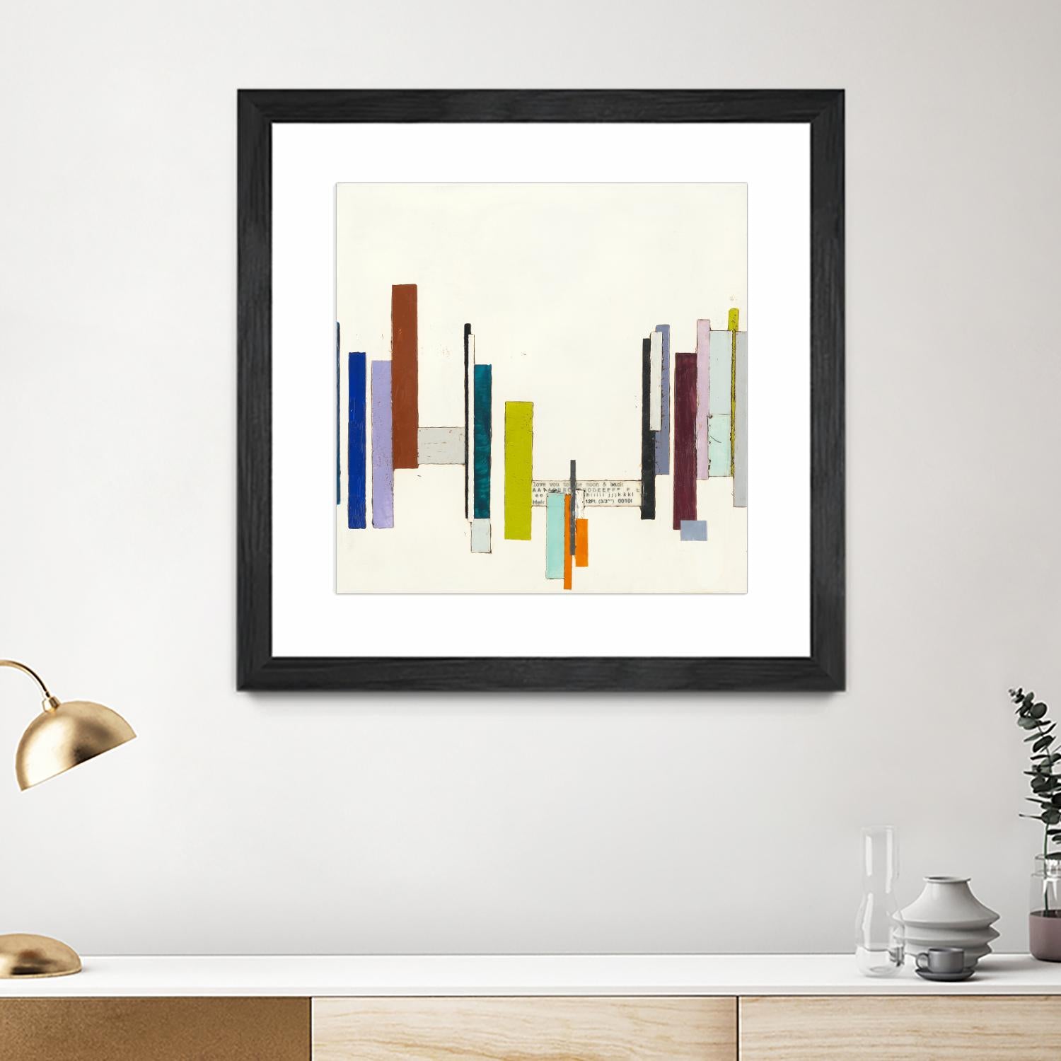 Love You To The Moon by Laura Van Horne on GIANT ART - whites & creams geometric shapes