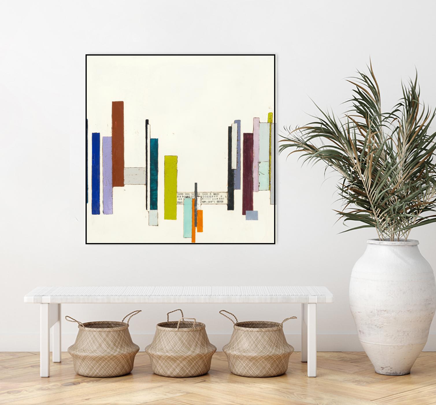 Love You To The Moon by Laura Van Horne on GIANT ART - whites & creams geometric shapes