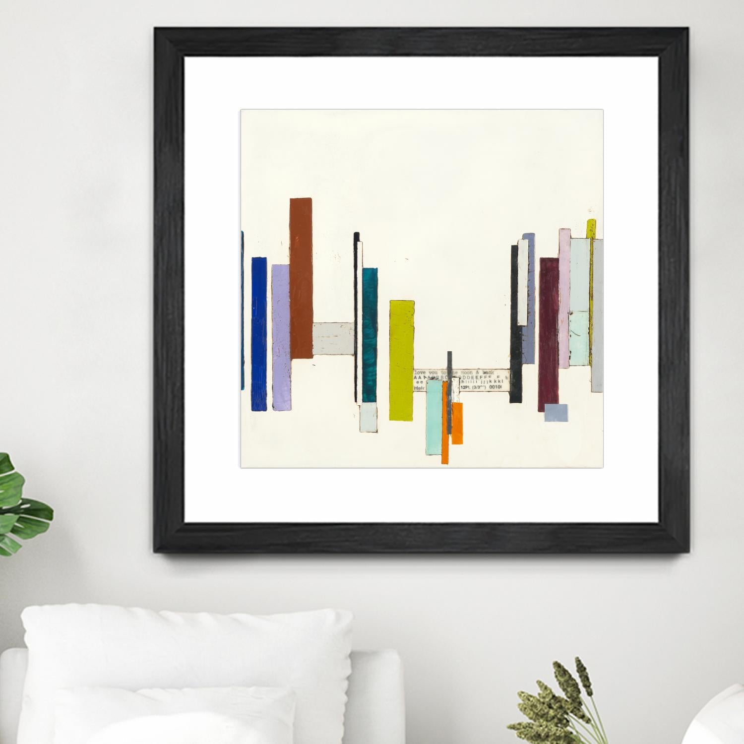 Love You To The Moon by Laura Van Horne on GIANT ART - whites & creams geometric shapes