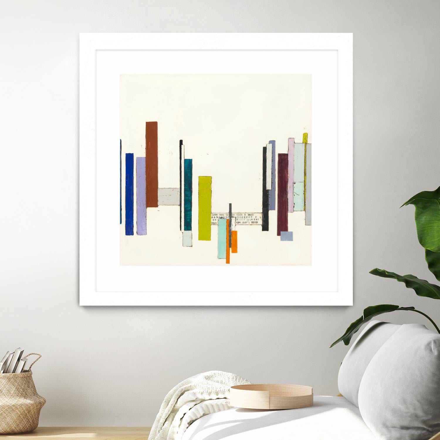 Love You To The Moon by Laura Van Horne on GIANT ART - whites & creams geometric shapes