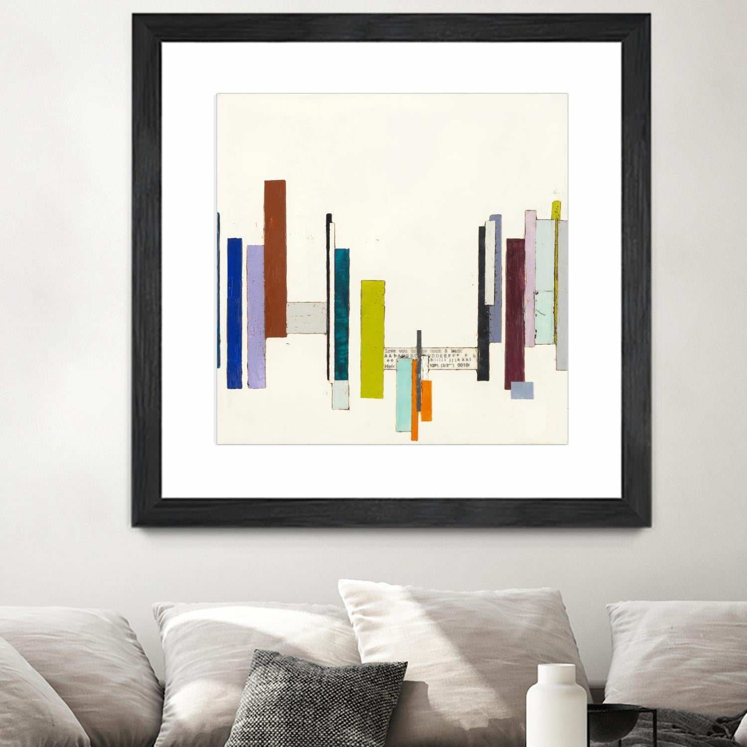 Love You To The Moon by Laura Van Horne on GIANT ART - whites & creams geometric shapes