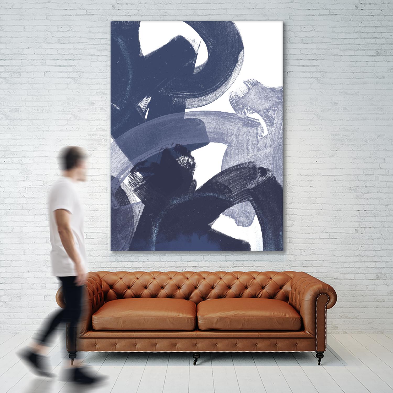 Blue on Blue I by June Erica Vess on GIANT ART - blue abstract