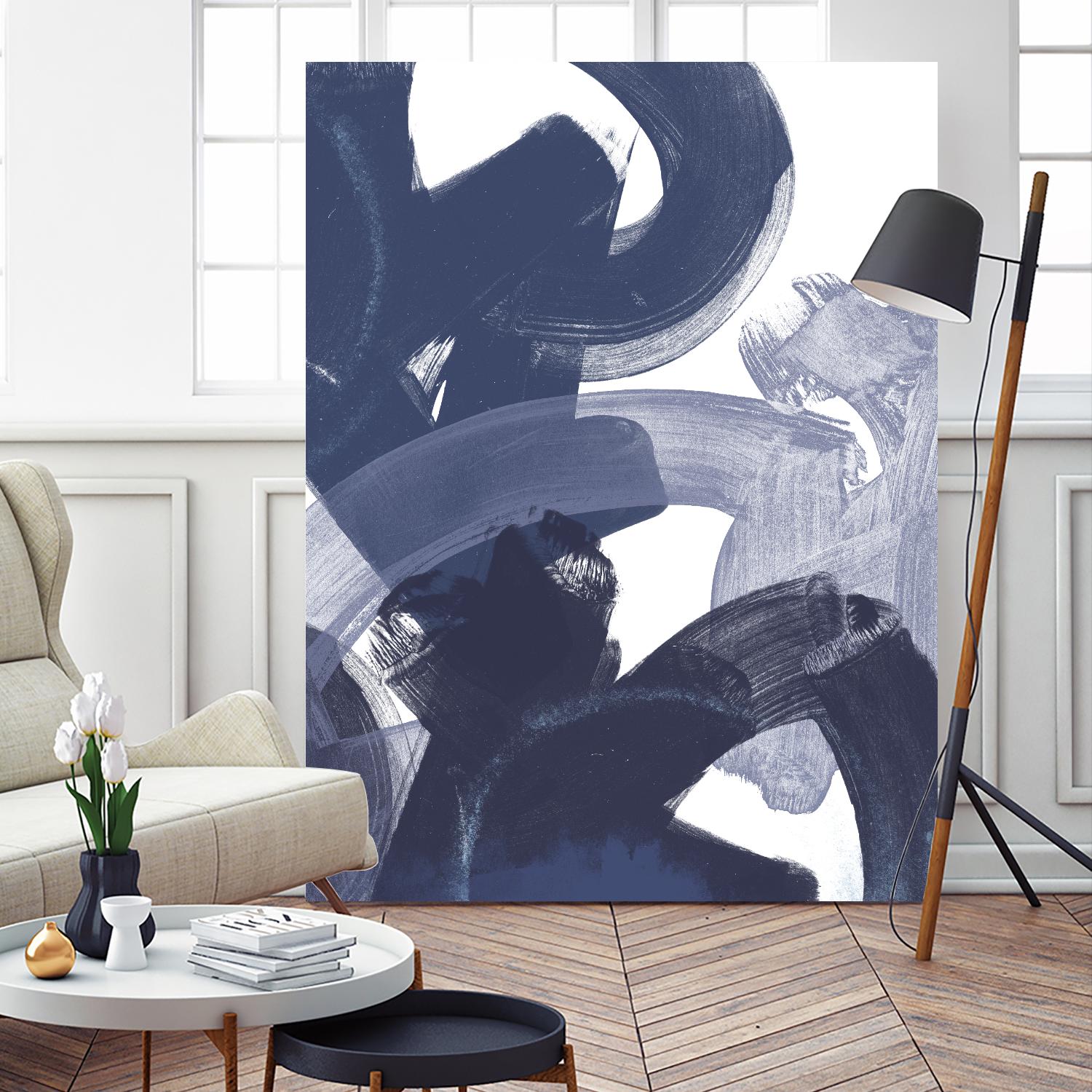 Blue on Blue I by June Erica Vess on GIANT ART - blue abstract