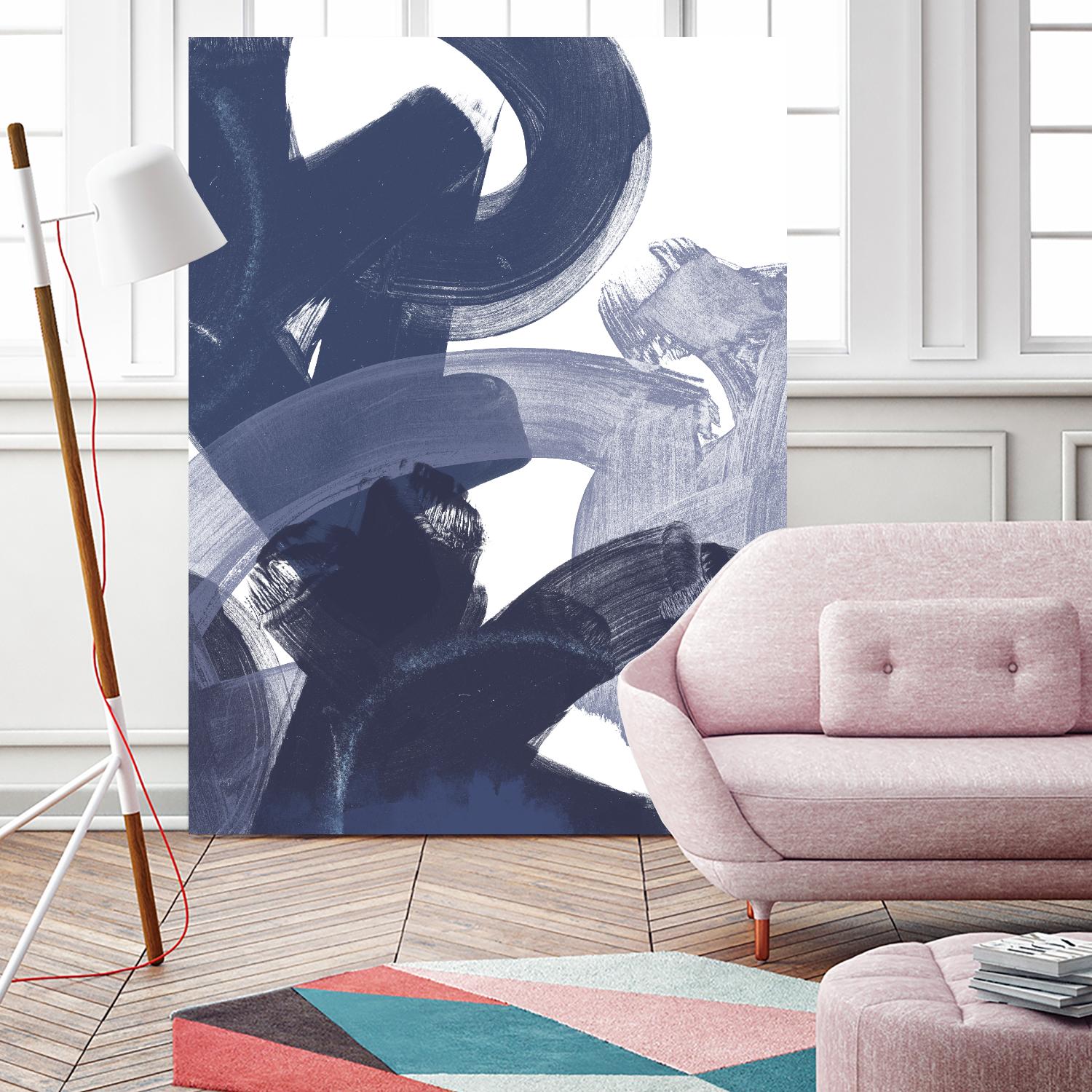 Blue on Blue I by June Erica Vess on GIANT ART - blue abstract