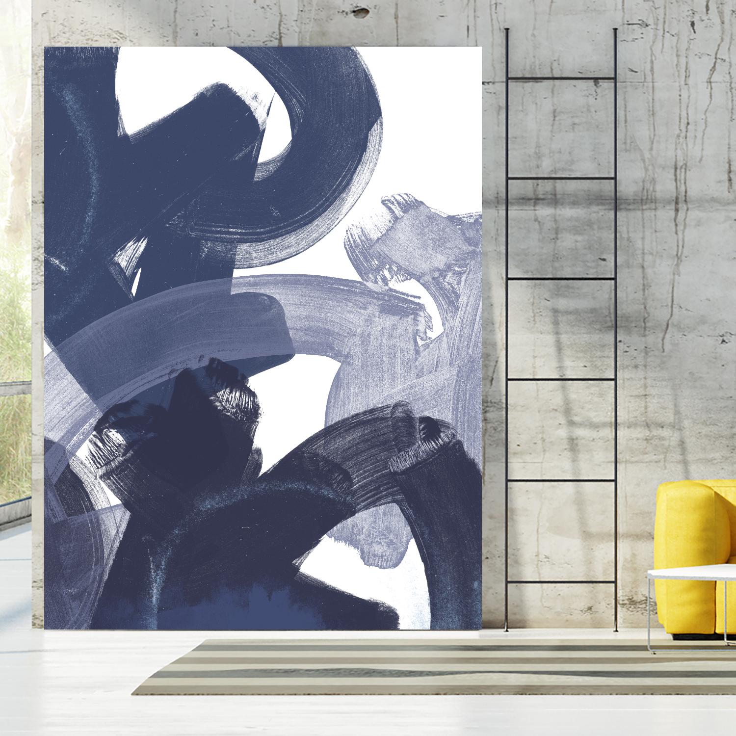 Blue on Blue I by June Erica Vess on GIANT ART - blue abstract