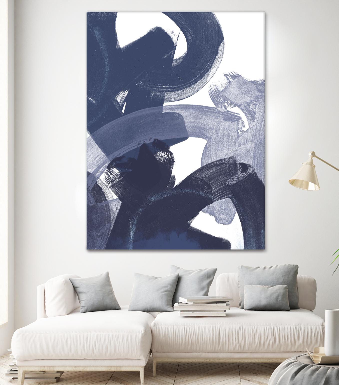 Blue on Blue I by June Erica Vess on GIANT ART - blue abstract