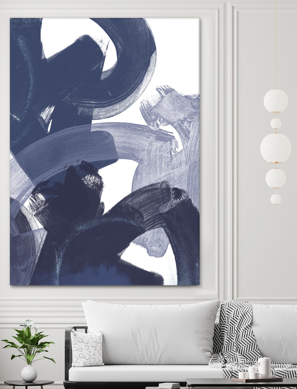 Blue on Blue I by June Erica Vess on GIANT ART - blue abstract