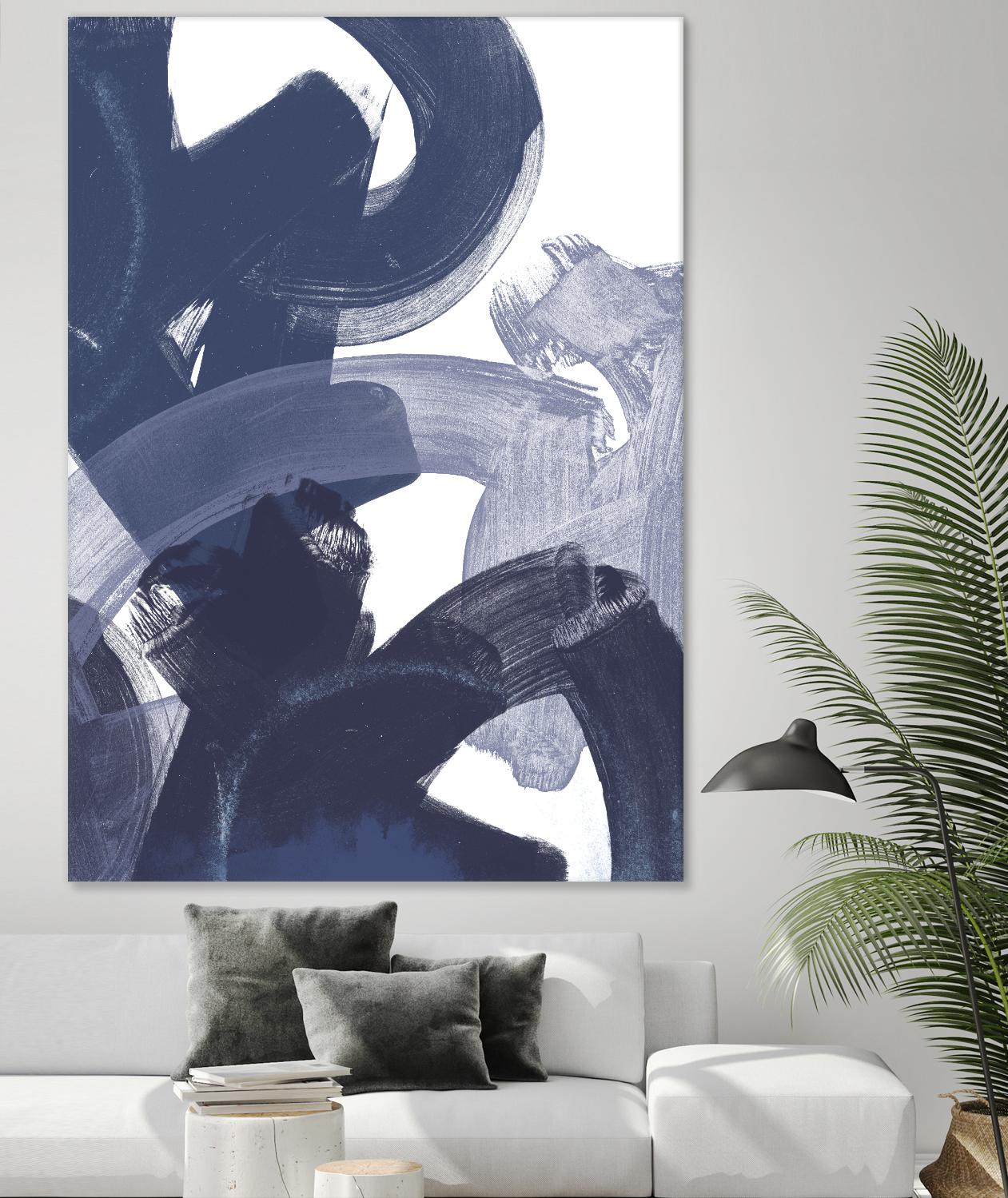 Blue on Blue I by June Erica Vess on GIANT ART - blue abstract