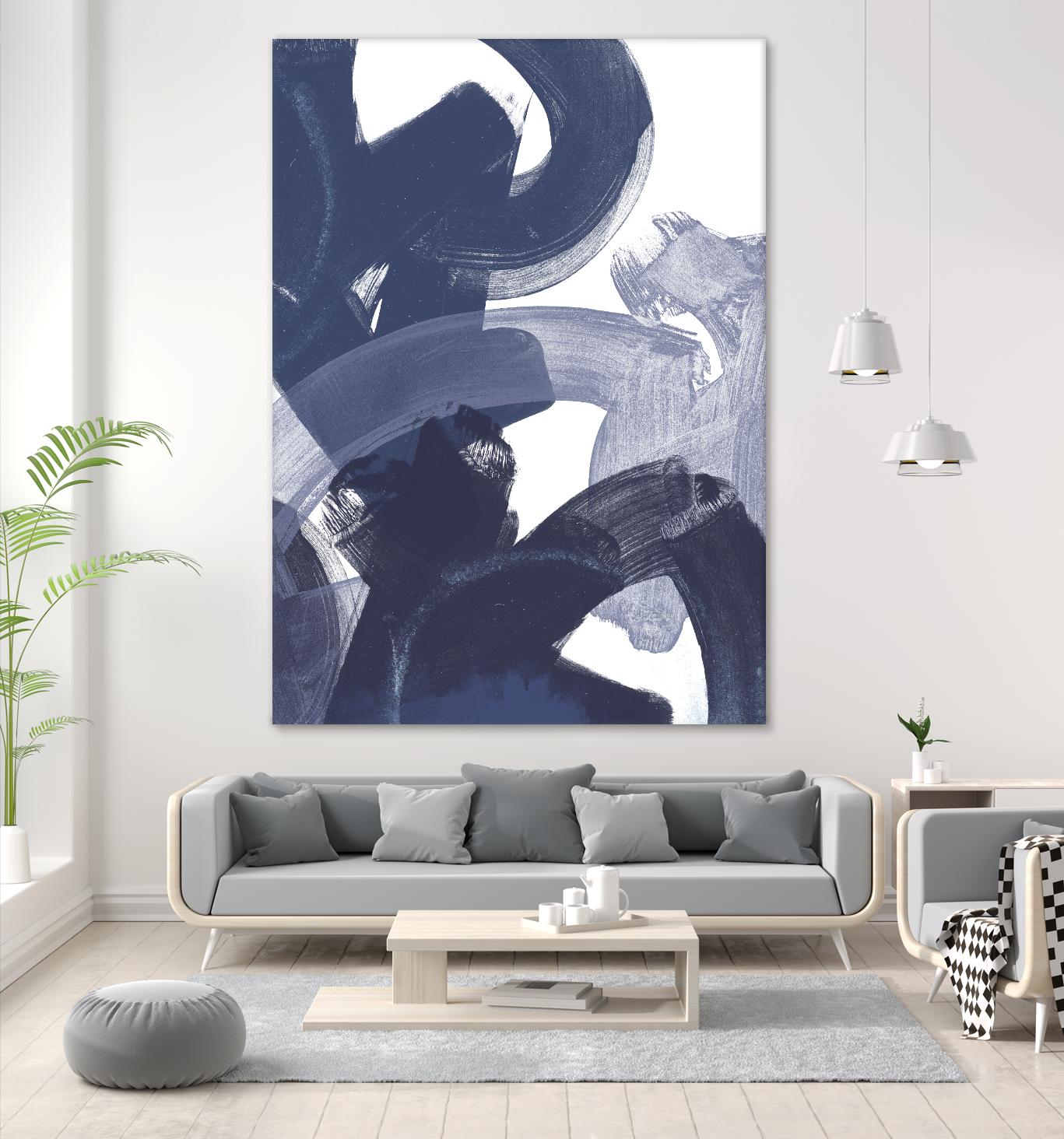 Blue on Blue I by June Erica Vess on GIANT ART - blue abstract