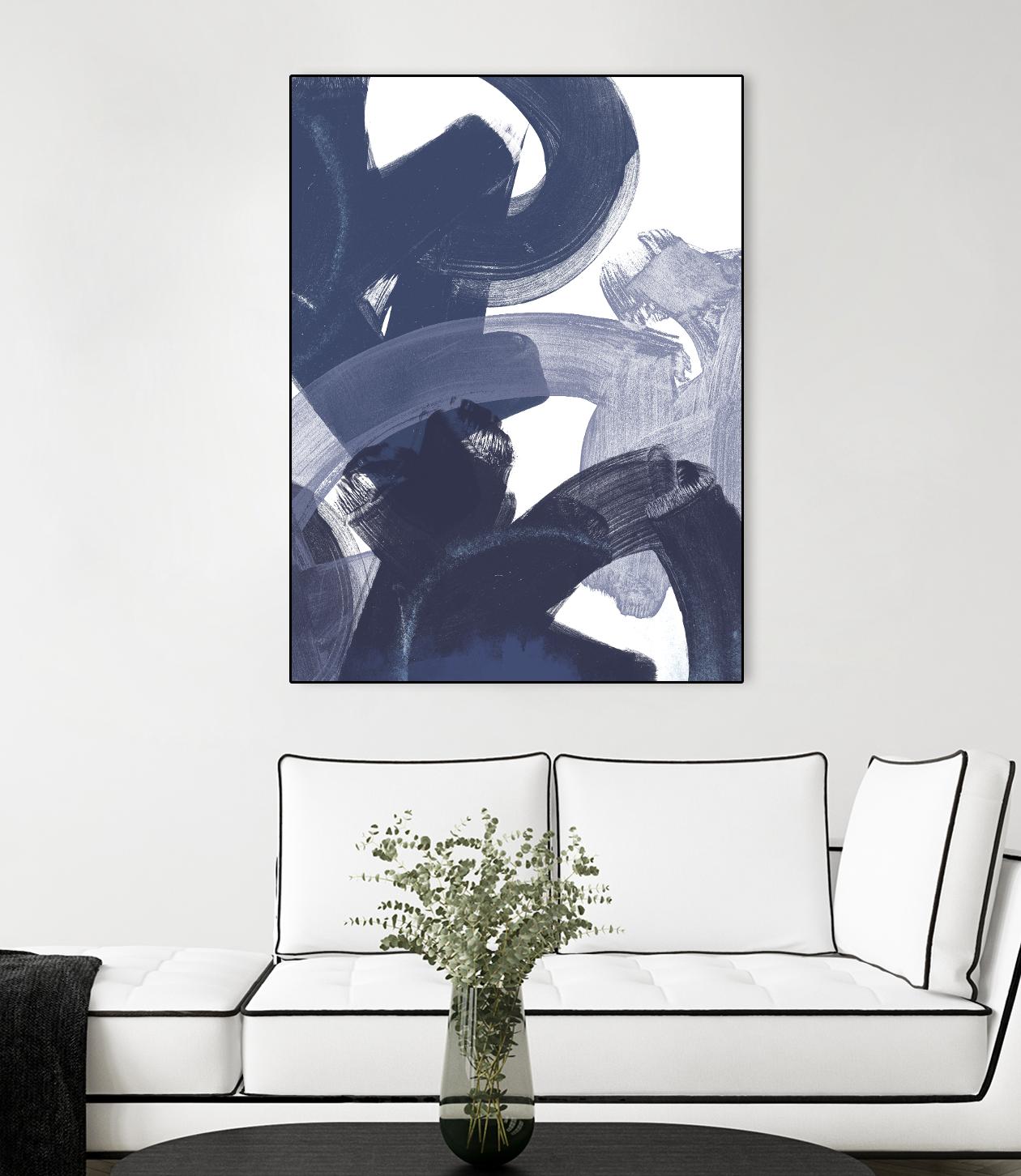 Blue on Blue I by June Erica Vess on GIANT ART - blue abstract