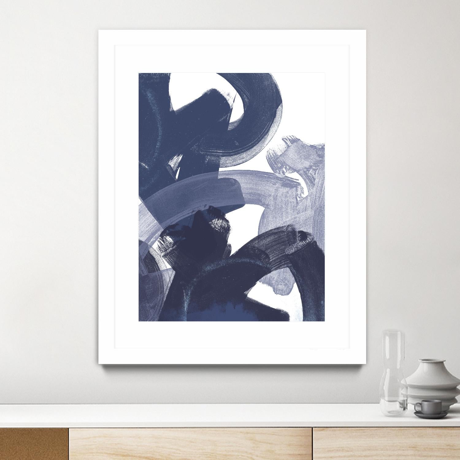 Blue on Blue I by June Erica Vess on GIANT ART - blue abstract