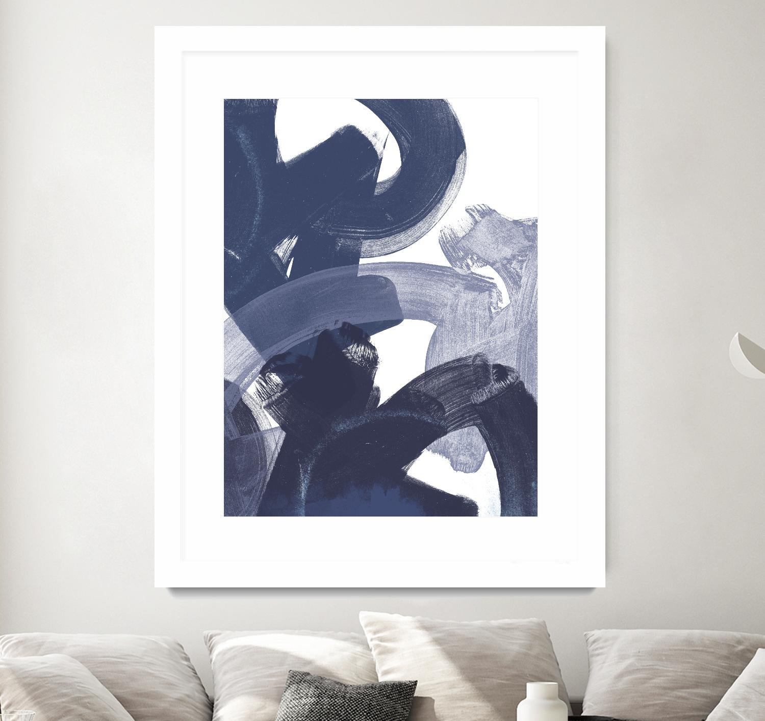 Blue on Blue I by June Erica Vess on GIANT ART - blue abstract