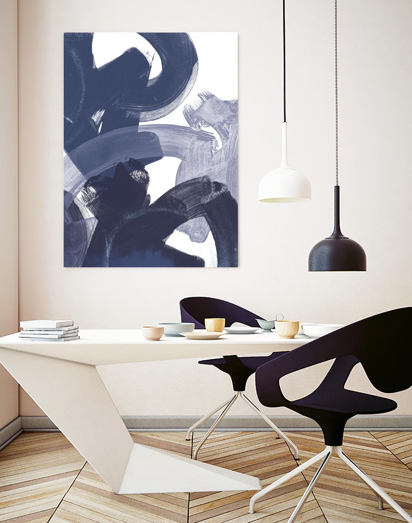 Blue on Blue I by June Erica Vess on GIANT ART - blue abstract