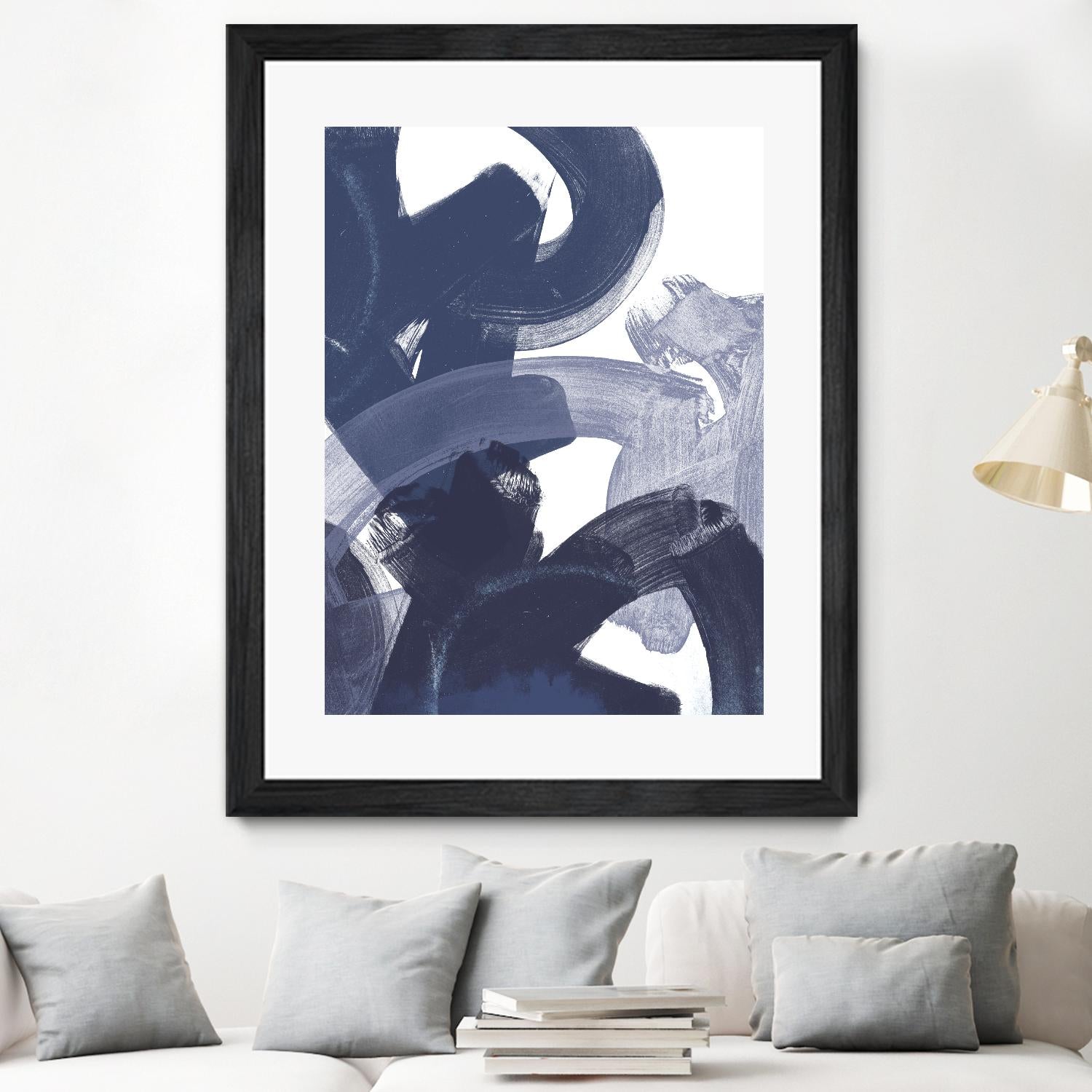 Blue on Blue I by June Erica Vess on GIANT ART - blue abstract
