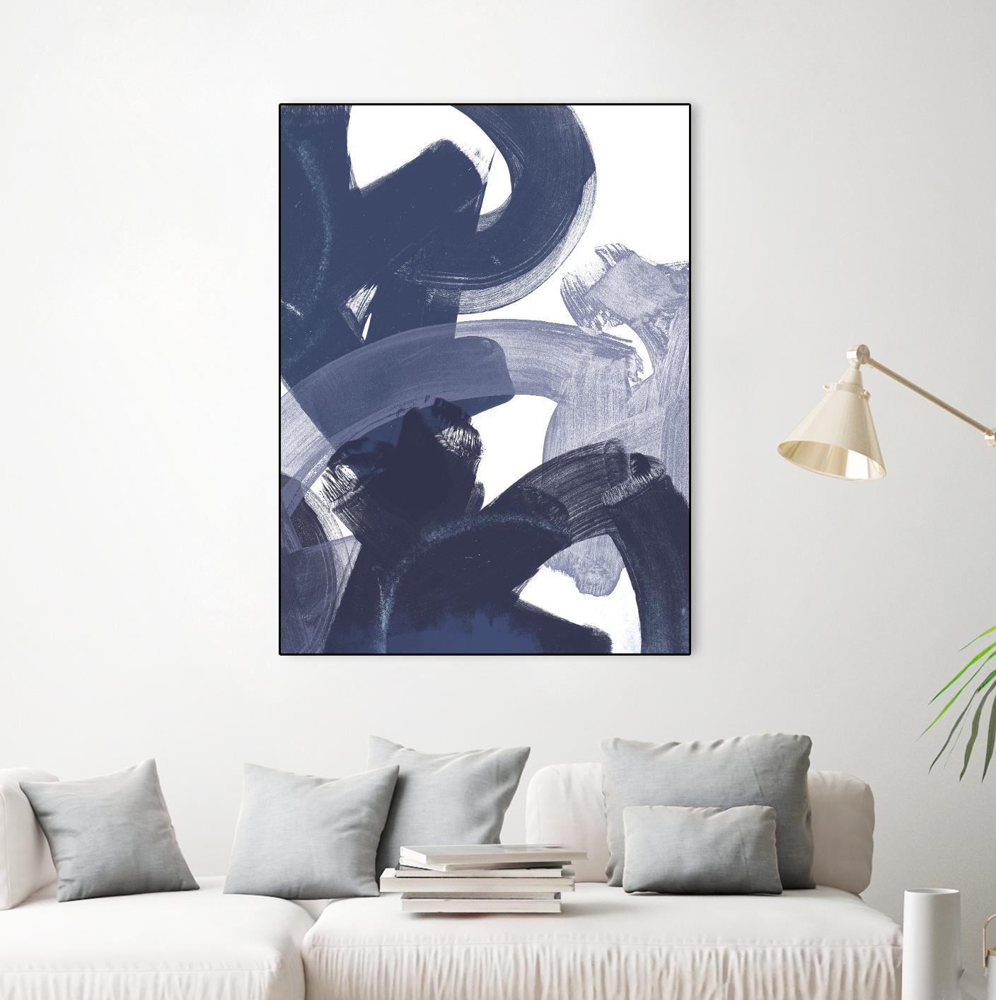 Blue on Blue I by June Erica Vess on GIANT ART - blue abstract