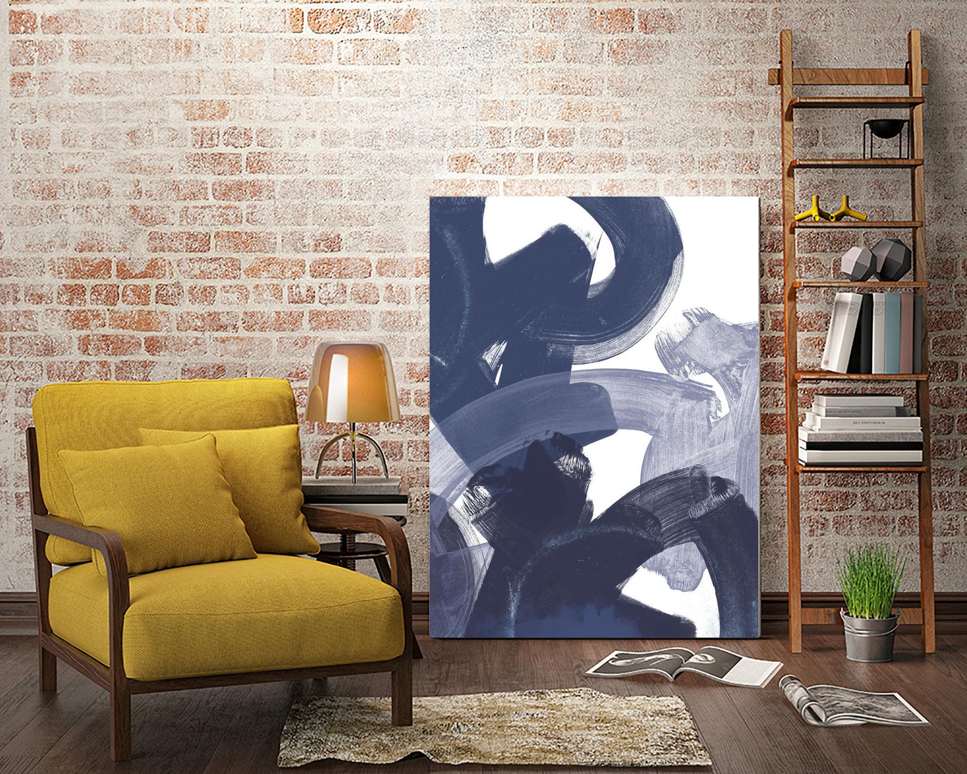 Blue on Blue I by June Erica Vess on GIANT ART - blue abstract