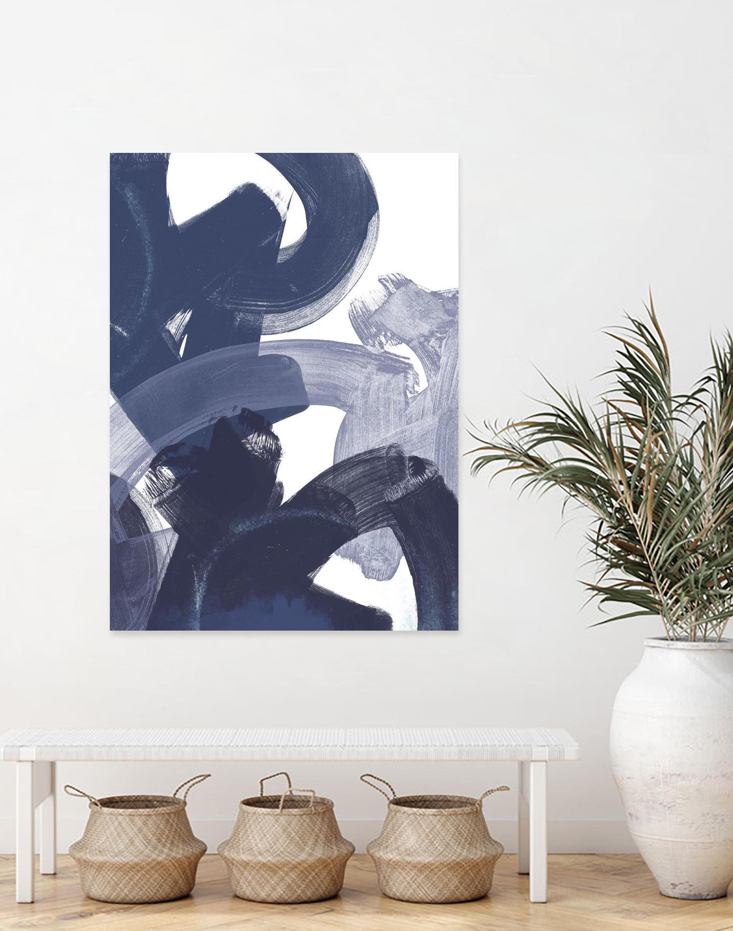Blue on Blue I by June Erica Vess on GIANT ART - blue abstract