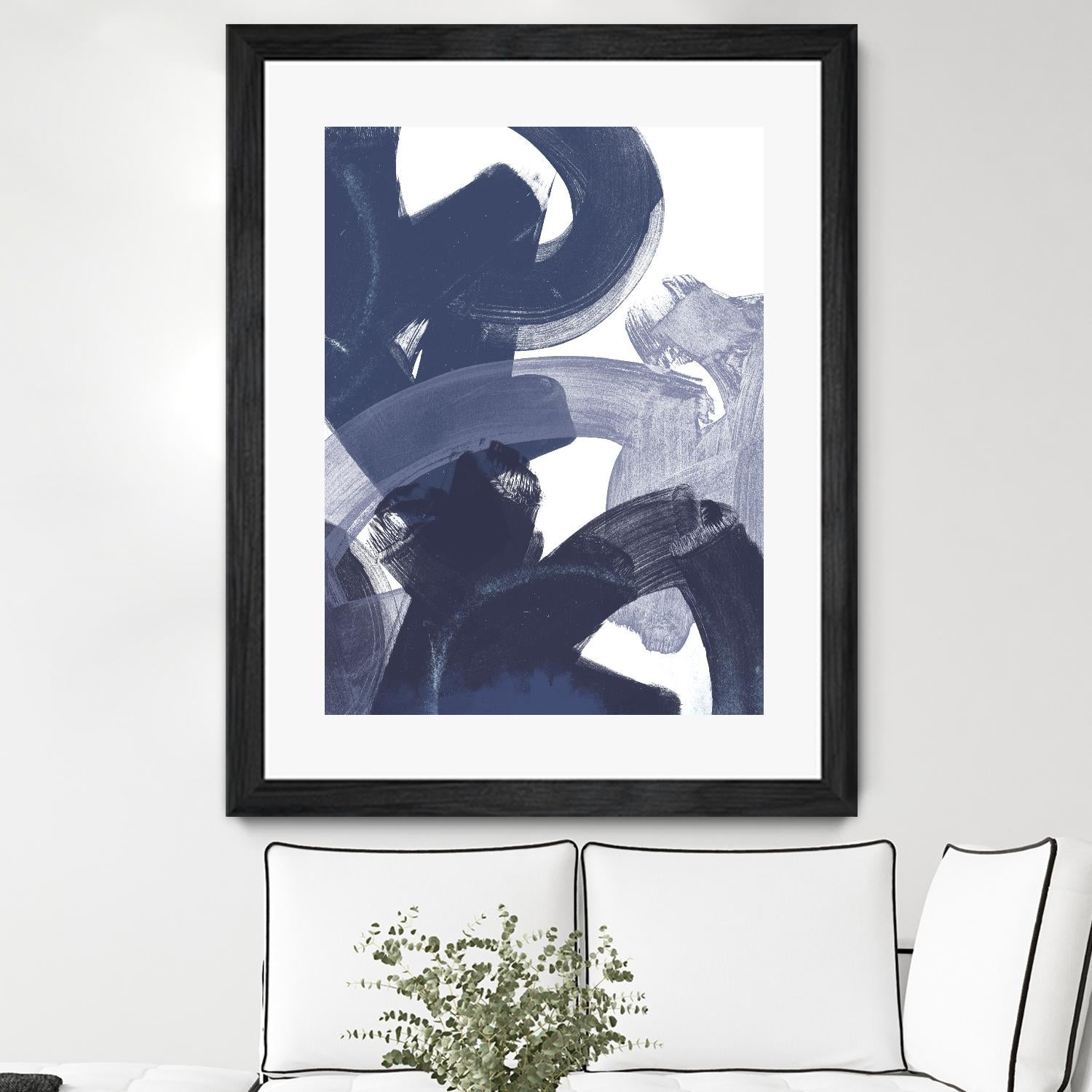 Blue on Blue I by June Erica Vess on GIANT ART - blue abstract