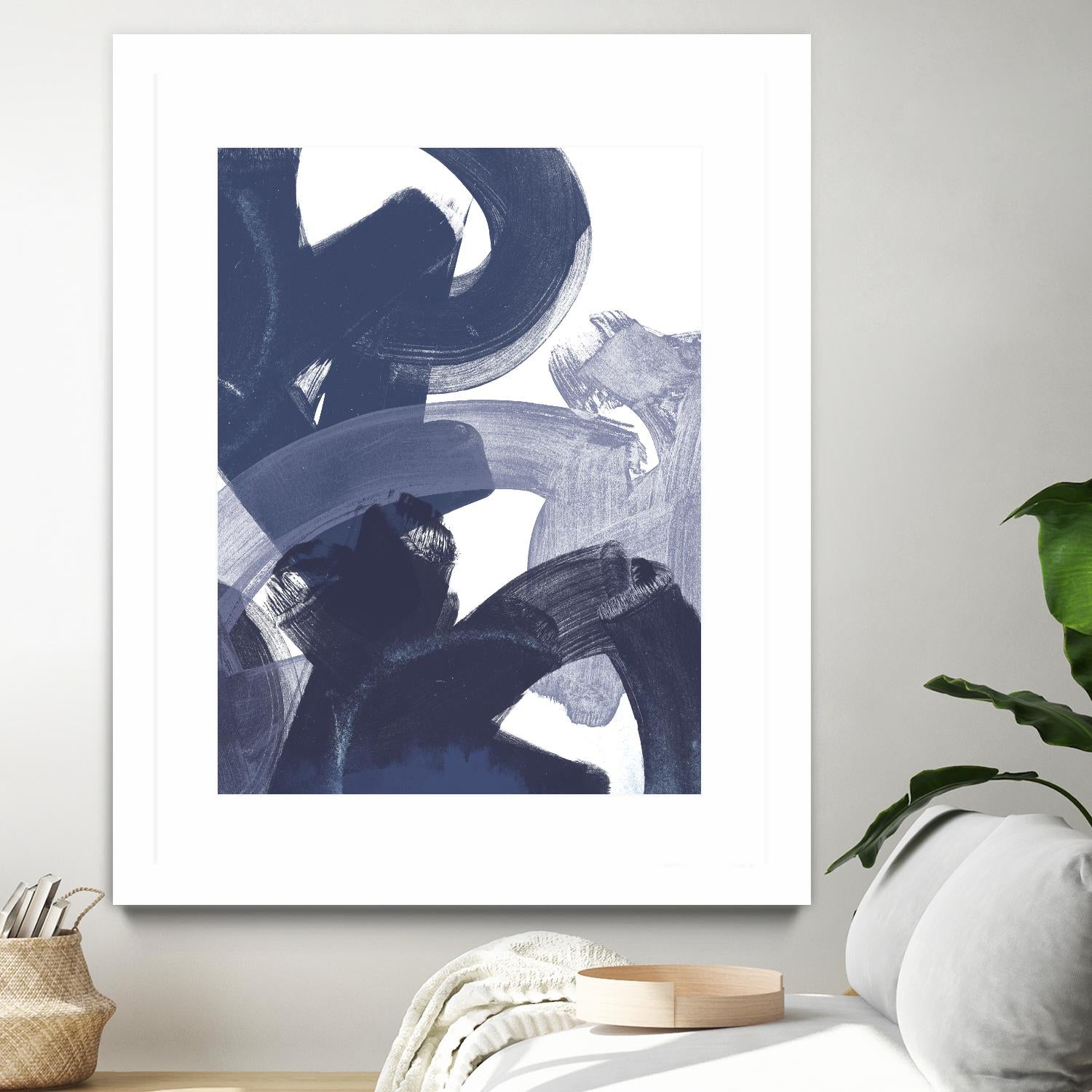 Blue on Blue I by June Erica Vess on GIANT ART - blue abstract