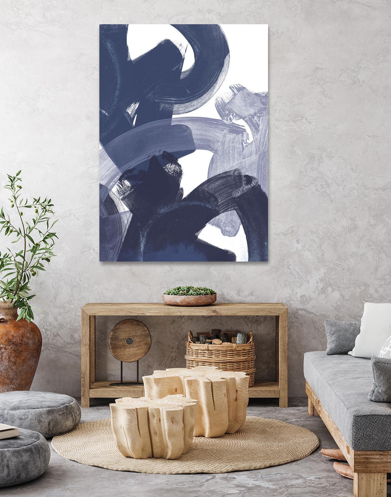 Blue on Blue I by June Erica Vess on GIANT ART - blue abstract