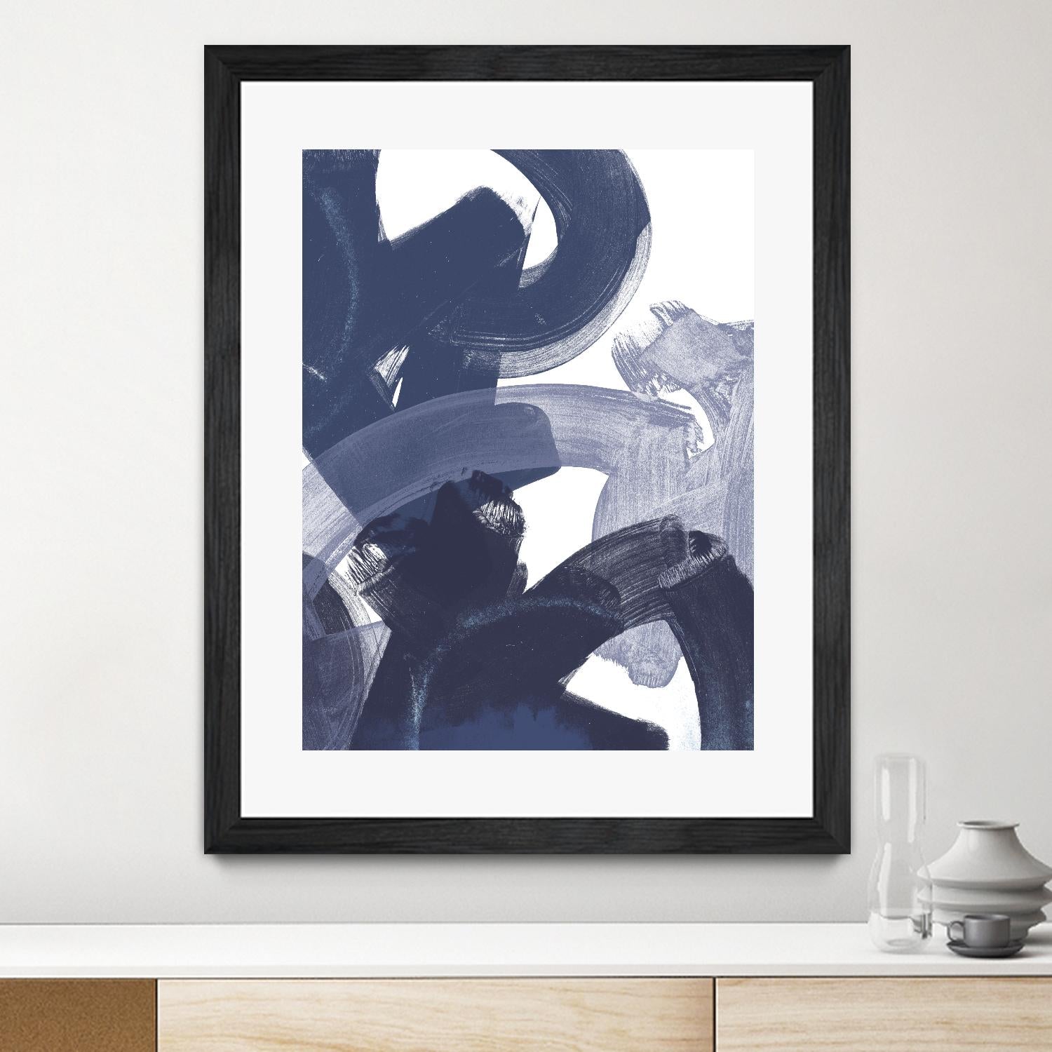 Blue on Blue I by June Erica Vess on GIANT ART - blue abstract