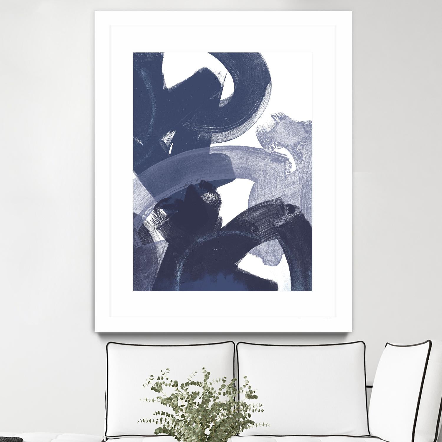 Blue on Blue I by June Erica Vess on GIANT ART - blue abstract