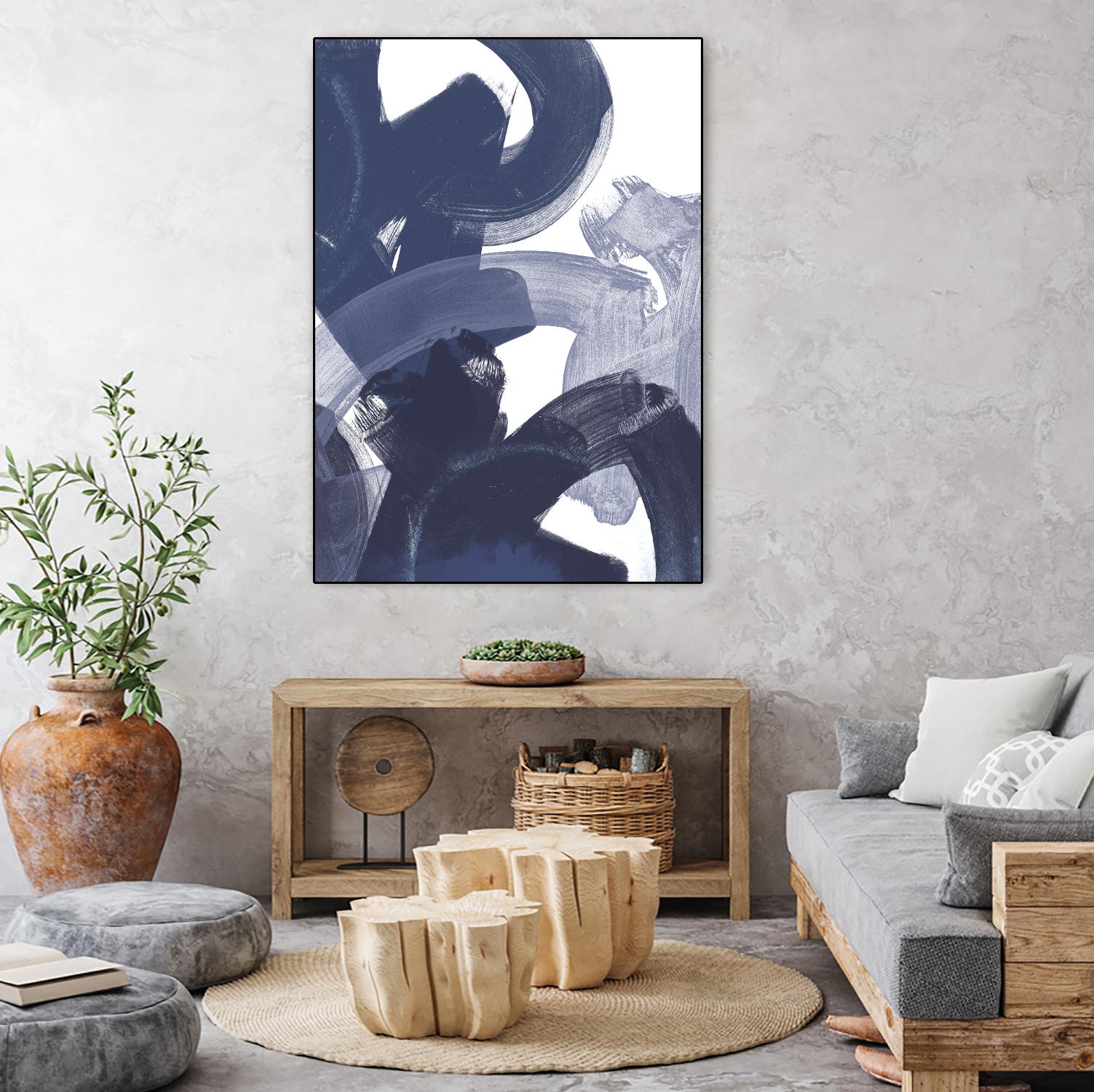 Blue on Blue I by June Erica Vess on GIANT ART - blue abstract