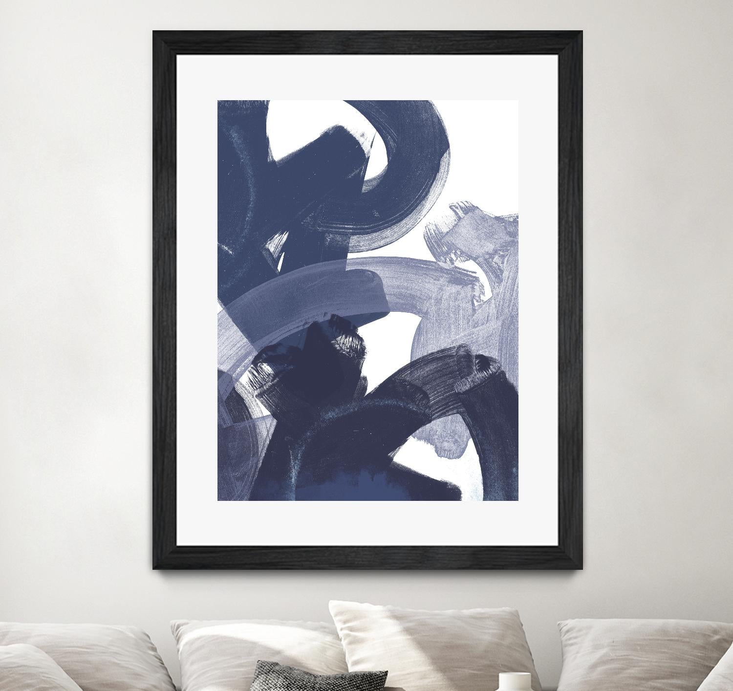 Blue on Blue I by June Erica Vess on GIANT ART - blue abstract